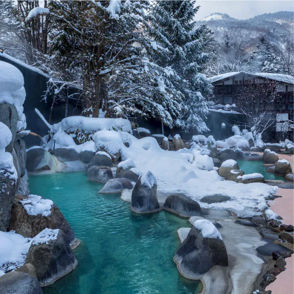 雪景色の露天風呂